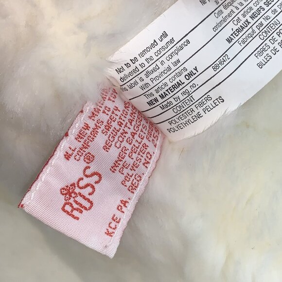 Russ Berrie Tic Toc Christmas Mouse w /Tags Festive Red Bow White Pink - Picture 5 of 9